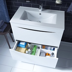 Iddis Тумба с раковиной Cloud 80 белая – фотография-4